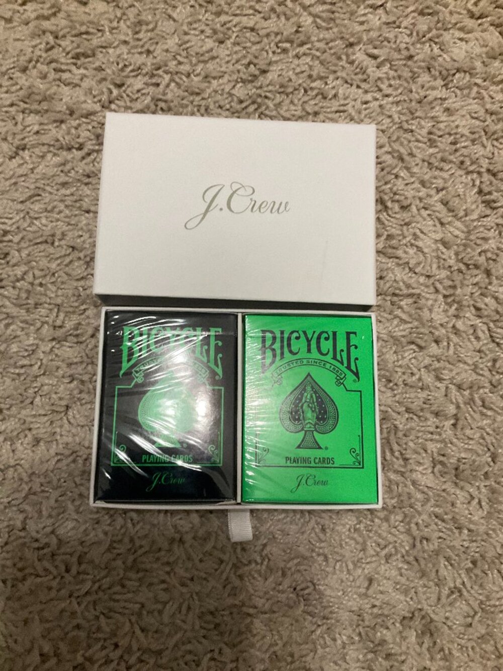 J.Crew Limited Edition Playing Cards. Black Green.